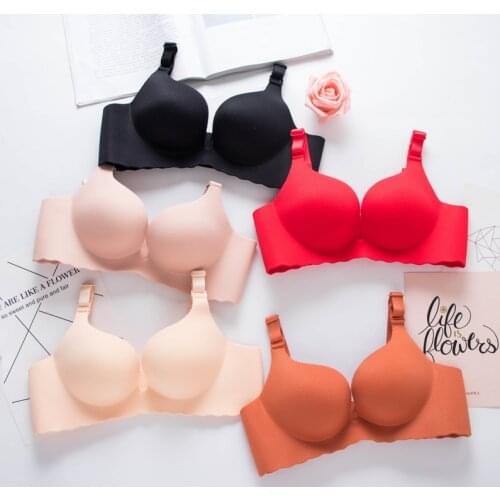 Seamless wire free adjustable Lingerie soft breathable gather push up small breast bralette thicken bra girls section received