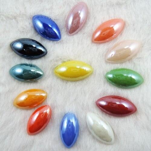 Free Shipping Mix Colors 9*18mm 100Pcs Craft Glass Half Horse eye Flatback Scrapbooking Beads Decoration Diy Loose Rhinestones