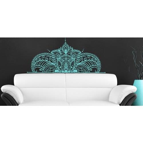 Bohemian Half Mandala Wall Decal Headboard Vinilos Decorativos Home Bedding Decor Yoga Namaste Stickers Muraux Vibe DecalsSYY299