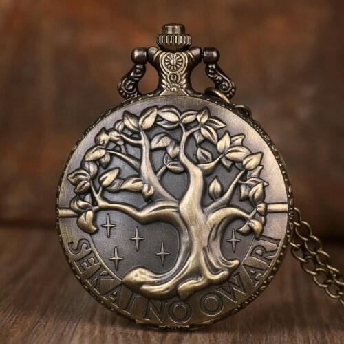 Vintage Charming Life of Tree Carved Steampunk Quartz Pocket Watches Men Women Necklace Pendant Gifts Fob Pocket watch men