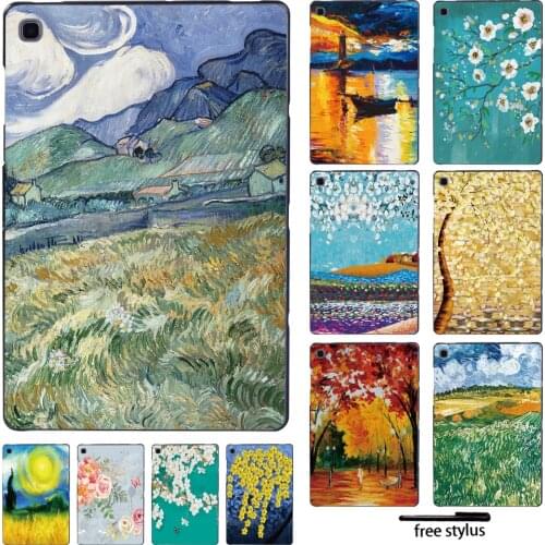 Tablet Case for Samsung Galaxy Tab S4/Tab S5e 10.5"/Tab S6/Tab S6 Lite 10.4" P610 P615/Tab S7 Oil Painting Pattern Hard Shell