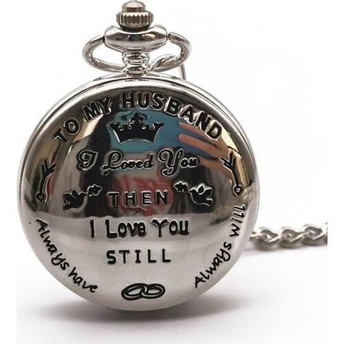 Design Silver Quartz Pocket Watches Fashion Casual Chain Pocket Watch Best Gifts for Lover Husband