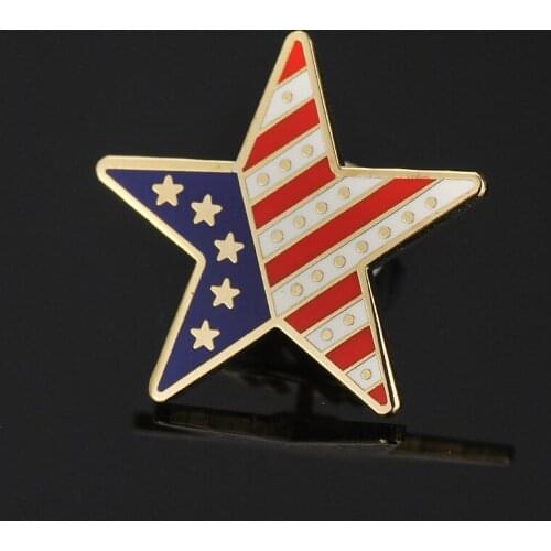 Custom American Flag Badge Cheap Pentagonal Shape Badges