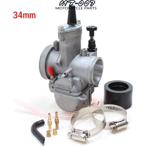 34mm Carburetor OKO CARB PWK Performance With Power Jet flat slide For Koso OKO GY6 Dio CR DT