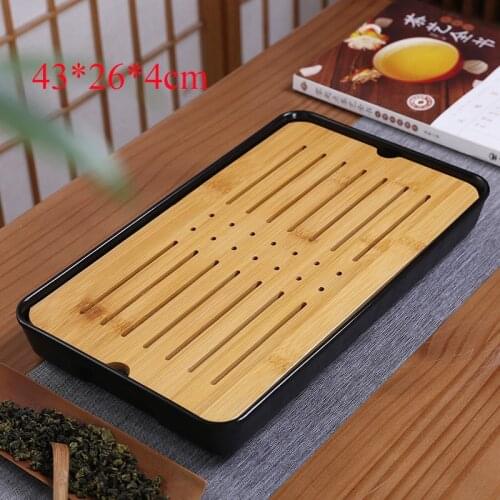 Chinese Kung Fu tea set with tray Drainage Water storage Tea Tray Ceremony Gift
