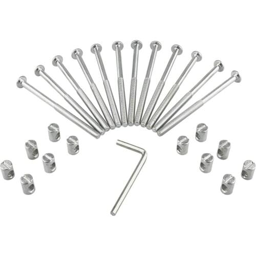 M6 X 40 - 80mm Furniture Hardware Inverted Hexagon Screw Baby Bed Screw Cross Hole Nut Oblique Flat Head Screw Hammer Nut