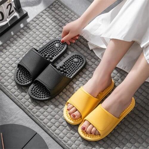 Female Summer Massage Slippers Couples Non-Slip Soft-Soled House Sandals Women/Man Indoor Shoes Wear-Resistant Bathroom Slides