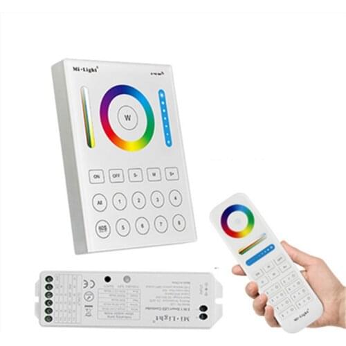 Mi Light 2.4G wireless 8 Zone RF dimmer FUT089 remote B8 Touch Panel Wall-mounted rgbww LS2 5 in 1 led controller for RGB+CCT