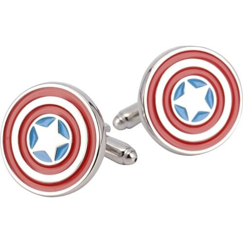 Fashion Jewellery red American soldier cufflinks male French shirt cuff links for mens Jewelry Gift free shipping