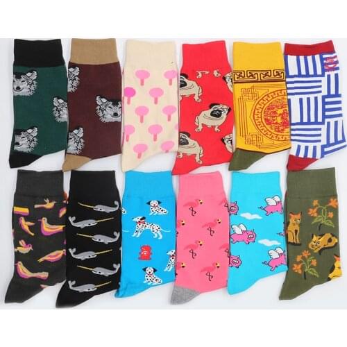 Mens Cotton Socks Gifts Set Christmas Print Animal Dog Warm Funny Sock Winter Women From The Factory Dropshipping Contact Us