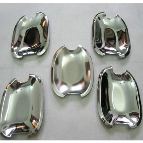 5pcs ABS chrome design for toyota Prado 120 accessories plate door handle insert bowl trim fit toyota Prado fj120 2003 2004-2008