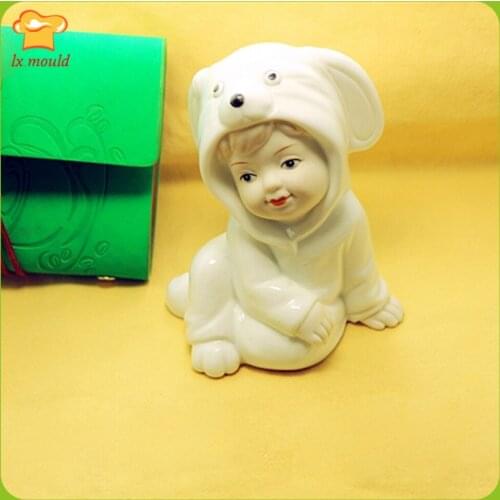 New 3D Cute Rabbit Baby Doll Moulds Angel Silicone Soap Candle Mould