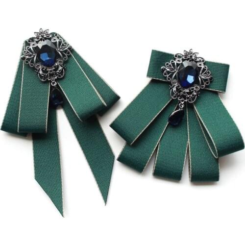 New Rhinestone Bow Tie Handmade Korean Stewardess Student Groom Shirt Accessories Male and Female College Style British Bowtie