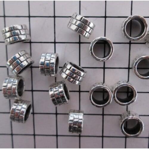 Wholesale 10*6mm 10pcs Metal Charm Antique Silver Plated Ring Charms DIY Jewelry Accessories ZN-75