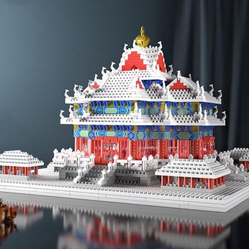 Beijing building turret Afang Palace Taihe Hall for adults and children high-difficulty small particle building block toy model