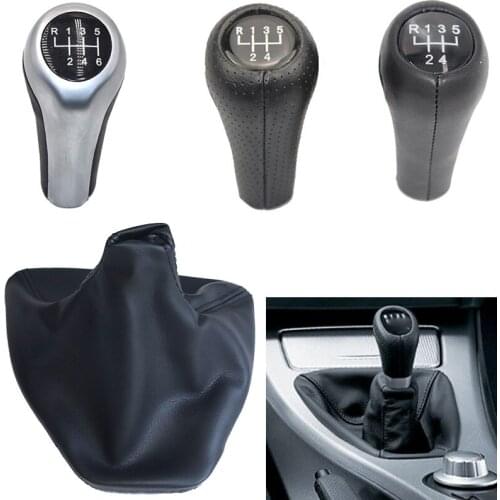 5 Speed 6 Gear Manual Shift Knob With Leather Gaiter Shift Boot For BMW 3 Series E90 E91 E92 E93