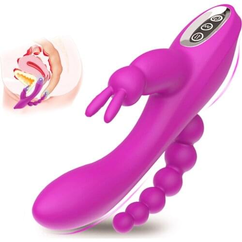 Sex Adult Toy 12 Speed Vagina Clitoris Massager G-spot Stimulator Anal Beads Butt Plug Rabbit Dildo Vibrator Sexy Toy for Woman