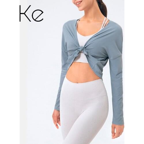 KE sports jacket female bandage shawl dual-use hip-hiding and thinning dance training anti-empty yoga fitness outside