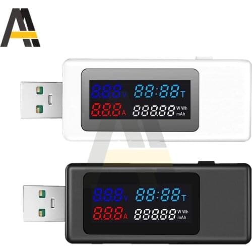 DC4-30V USB Tester 0-6.5A Multimeter Current Voltage Timing Power Capacity Meter 0-195W Voltmeter Ammeter