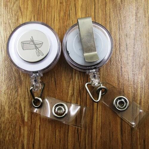 Rowing ID Badge Reel gift for him/her friend family retractable recoil id badge holder work fun