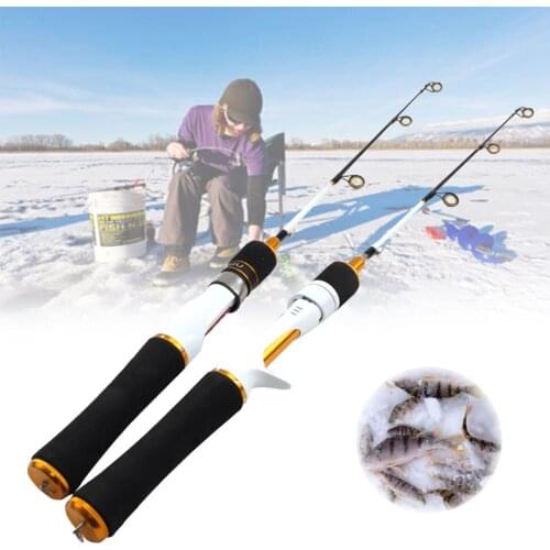 High Quality 59cm Carbon winter Ice Fishing Rod Super light two section fishing rod Fishing Tackle Tools Travel Fishing Tackle