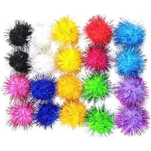 10/50/100 Pcs Cute Funny Cat Toys Stretch Plush Ball Cat Toy Ball Creative Colorful Interactive Cat Pom Pom Cat Chew Toy