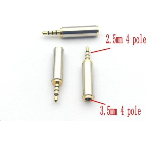 100pcs 2.5mm to 3.5mm 4Pole Headphone Jack Plug Adapter