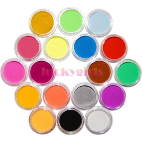 18 Colors/set Acrylic Powder Dust UV Design 3D Tips Decoration Manicure Nail Art Dectoration DIY Nail Powder Tools Crystal Powd