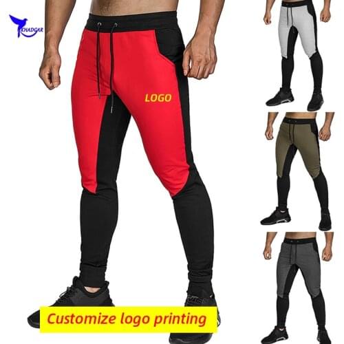 2020 Quick Dry Patchwork Running Sweatpants Men Sport GYM Fitness Jogging Pants Male Training Workout Sportswear Trousers Custom
