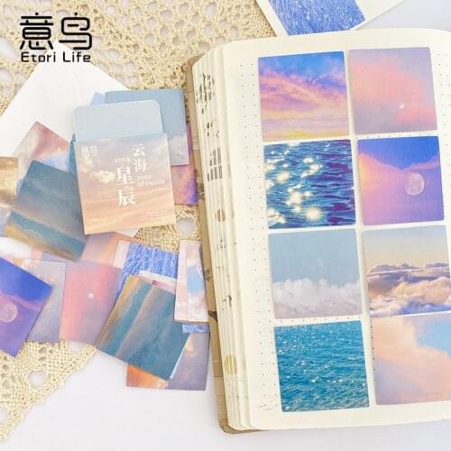 46 Pcs/Box Sea and Cloud Scenery Pattern Stickers Scrapbooking Diary Album Journal DIY Decorative School Stationery Supplies