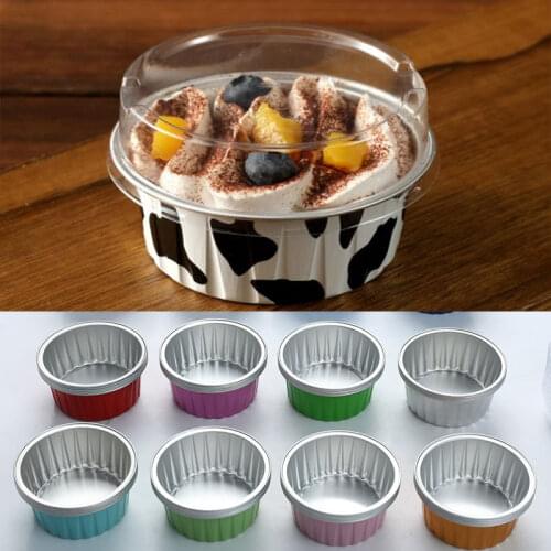 10Pcs 5Oz 125Ml Muffin Cupcake Disposable Cake Baking Cups Muffin Liners Cups with Lids Aluminum Foil Cupcake Baking Cups