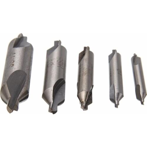5pcs 60 Degree Combined Center Drills Bits Mayitr HSS Countersink Tool Kit Set 1.5/2/2.5/3/4mm