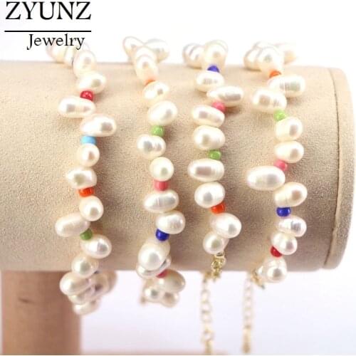 6PCS, Natural freshwater pearl MIYUKI bracelet for women gift