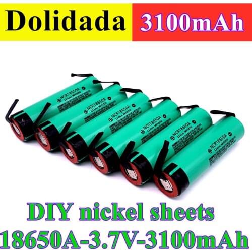 2021 new original ncr18650a 3.7V 3100mah rechargeable battery + DIY nickel sheets