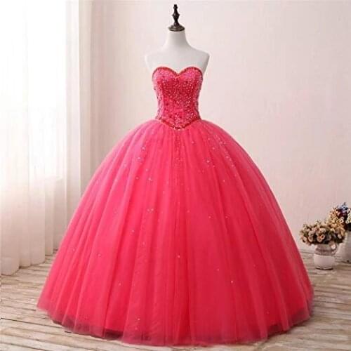 ANGELSBRIDEP Ball Gowns Vestidos De 16 Anos Quinceanera Dress For 16 Party Sexy Sweetheart Crystals Debutante Gown Party Gowns