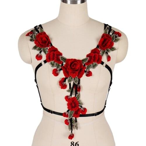 Cage Hollow Bra Flower Accessories Punk Goth Stockings Elastic Bondage Lingerie Suspender Sword Belt Rave Outfit Womens Body