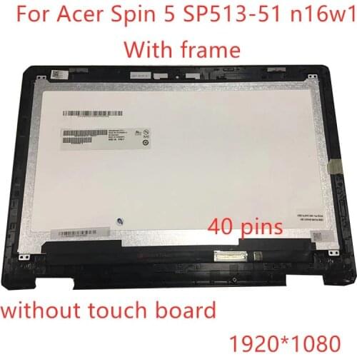 Free shipping 13.3" Laptop LCD Assembly touch screen replacement for Acer Spin 5 SP513 SP513-51 N16W1 B133HAB01.0 laptop