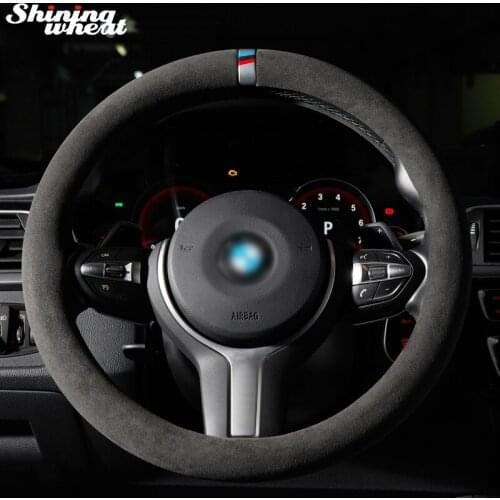 Shining wheat Suede Steering Wheel Cover Anti-Slip Skidproof Durable 38CM/15"Contains 5 colored markers