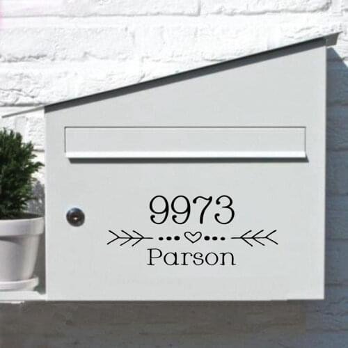 Customized Address On Mailbox Silhouette Wall Decals Waterproof Adhesives Murals Art Sticker Mailbox Accessories Vinyl ph594