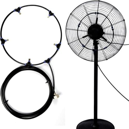 Outdoor Misting Fan Kit Portable Patio Greenhouse Cooling Fan Ring for Cooling Patio Garden Greenhouse Connect to Outdoor Fan