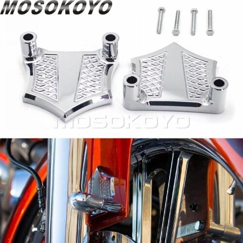 For Harley 1.25" Front Fender Brackets Spacers Chrome for OEM Lowers 21" Touring 5.50" Fender Electra Glide FLHT/FLT/FLHS 84-13
