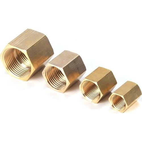 Brass Pipe Fitting Copper Hose Hex Coupling Coupler Fast Connetor Female Thread 1/8" 1/4" 3/8" 1/2" 3/4" BSP For Water Fuel Gas