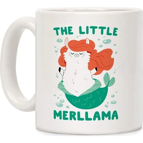 The Little Merllama White 11 Ounce Ceramic Coffee Mug