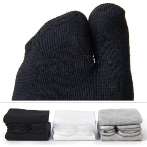 Men And Women Summer Japanese Bamboo Fiber Two Finger Socks Black Kimono Flip Flop Sandal Split Ninjia White Tabi Toe Socks