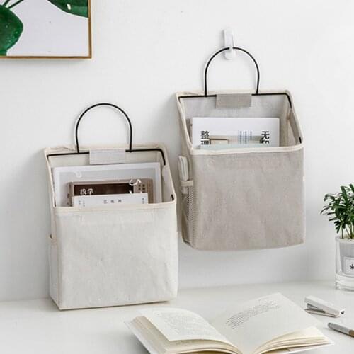 Wall-mounted Dormitory Bedside Storage Bag Store Books Magazines Newspapers For Lliving Room Cloths Storage Organizer Gift Hook