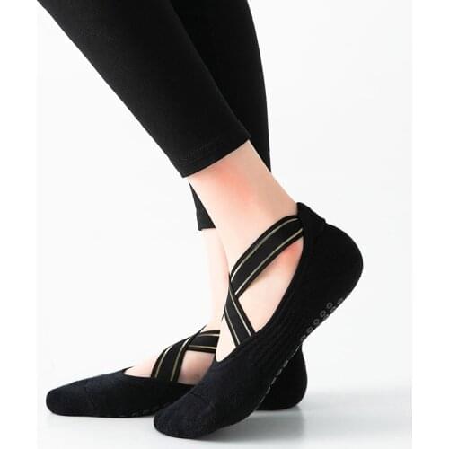 2020 High Quality Bandage Yoga Socks Anti-Slip Towel Bottom Pilates Sock Breathable Quick-Dry Backless Barre Dance Socks