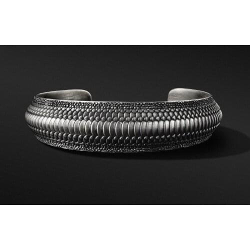 New Dragon Scale Bracelet Mens Trendy Brand People Retro Chinese Style Jewelry Simple Niche Design Open Bracelet Jewelry