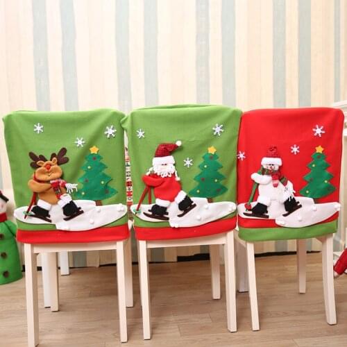 New Christmas Chair Cover Cartoon Ski Chair Cover Living Room Restaurant Star Hotel Decoration Table and Chair