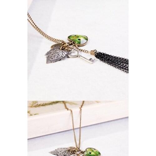 Simple fashion tassel love leaf necklace female network red personality all-match cold wind choker neck jewelry