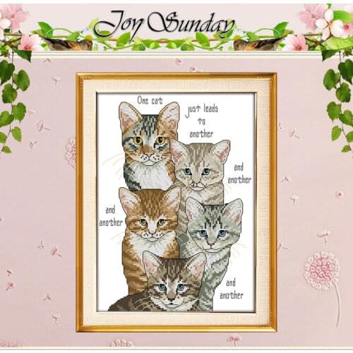 Five little kittens Patterns Counted Cross Stitch 11CT 14CT Cross Stitch Set Wholesale Cross-stitch Kit Embroidery Needlework
